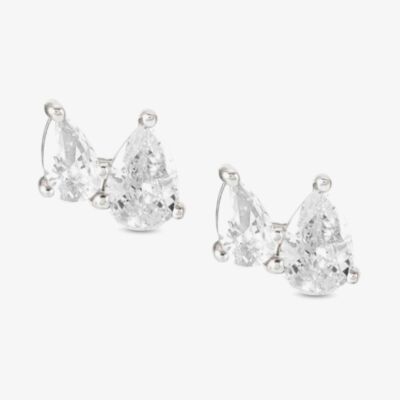 Nomination Colour Wave Sterling Silver White Pear Stud Earrings 149813/001