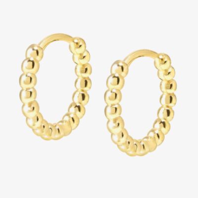 Nomination Lovecloud Gold Tone Plated Dotted Circle Hoop Earrings 240505/012