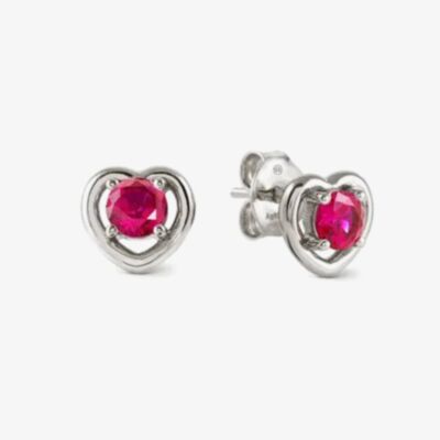 Nomination CosmicLove Silver Red Cubic Zirconia Heart Stud Earrings 241711/006