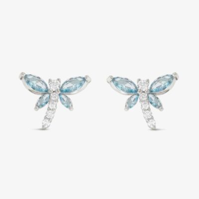 Nomination Shine Me Up Blue & White Cubic Zirconia Dragonfly Stud Earrings 241903/011