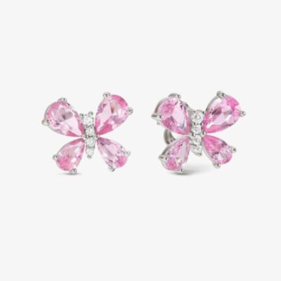 Nomination Shine Me Up Silver Multi Cut Pink Cubic Zirconia Butterfly Stud Earrings 241903/007