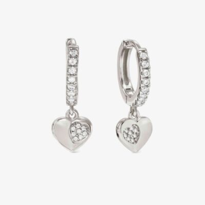Nomination Petit Sparkle Silver Heart Huggie Hoop Earrings 242305/004