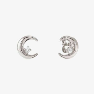 Nomination Dream Beats Silver Cubic Zirconia Moon Stud Earrings 242603/022
