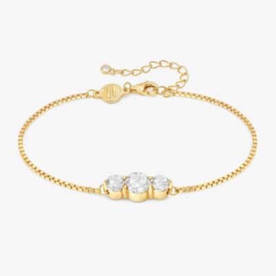 Nomination Colour Wave Yellow Gold White Three Stone Bracelet 149816/012