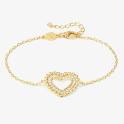 Nomination Lovecloud Gold Tone Plated Stone Set Heart Bracelet 240502/008