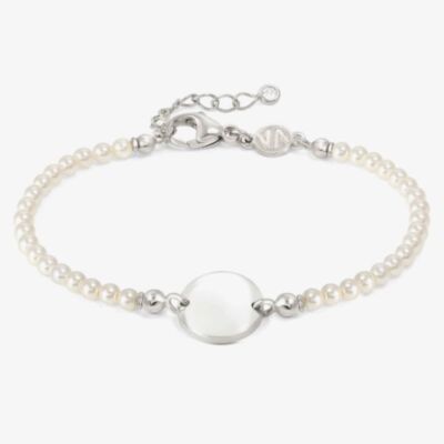 Nomination Messaggi D'Amore Engravable Round Disc Pearl Bracelet 241201/016