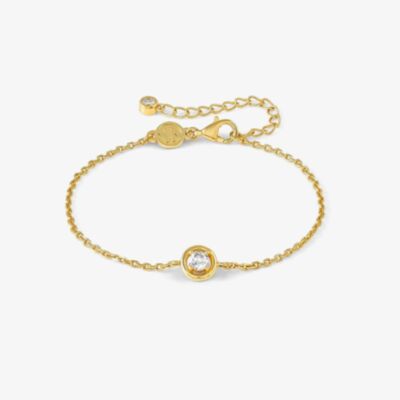 Nomination Cosmic Love Gold Plated Cubic Zirconia Round Pendant Bracelet 241703/054