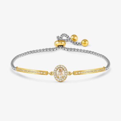 Nomination Royal Dream Silver & Yellow Gold Cubic Zirconia Round Toggle Bracelet 029802/017