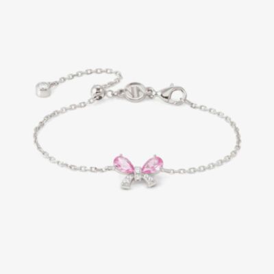 Nomination Shine Me Up Silver Pink & White Cubic Zirconia Bow Bracelet 241901/009