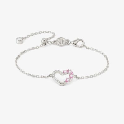 Nomination Shine Me Up Multi Cut Pink & White Cubic Zirconia Open Heart Bracelet 241901/004