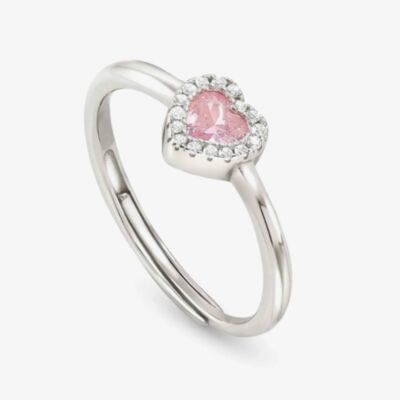 Nomination All My Love Sterling Silver Pink Heart Halo Adjustable Ring 240300/002