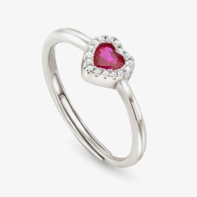 Nomination All My Love Sterling Silver Red Heart Halo Adjustable Ring 240300/006