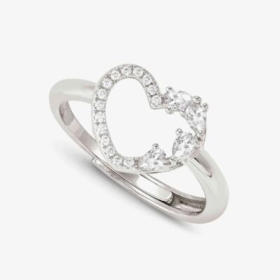 Nomination Shine Me Up Silver Multi Cut Cubic Zirconia Open Heart Ring 241900/003