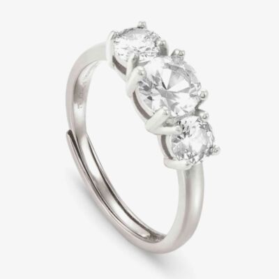 Nomination Colour Wave Sterling Silver 3 Stone Adjustable Ring 149815/001 (L1/2-Q)