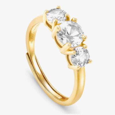 Nomination Colour Wave Gold Plated 3 Stone Adjustable Ring 149814/012 (L1/2-Q)