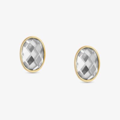 Nomination Oval Gold Cubic Zirconia Stud Earrings 027841/010