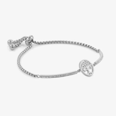 Nomination Milleluci Stainless Steel Tree of Life Toggle Pave Half Bangle 028003/017 