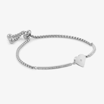 Nomination Milleluci Stainless Steel  Heart Toggle Pave Half Bangle 028003/022