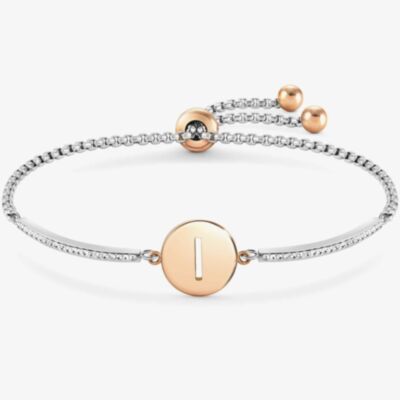 Nomination Milleluci Two-Tone Initial I Half Bangle Toggle Bracelet 028007/009