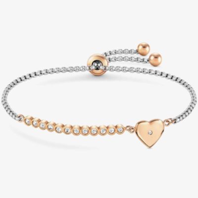 Nomination Milleluci Two-Tone Cubic Zirconia Heart Toggle Bracelet 028009/022