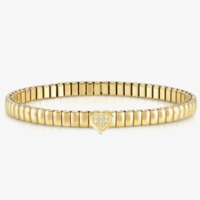 Nomination XTE Life Gold Finish Stainless Steel Cubic Zirconia Heart Bracelet 046011/004