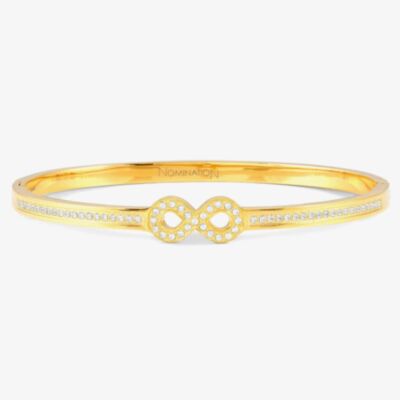 Nomination Pretty Bangles Gold Plated Cubic Zirconia Infinity Bangle 029501/067