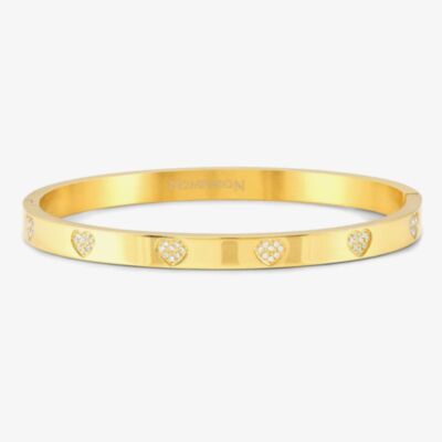 Nomination Pretty Bangles Gold Plated Heart Half Set Cubic Zirconia Bangle 029503/006