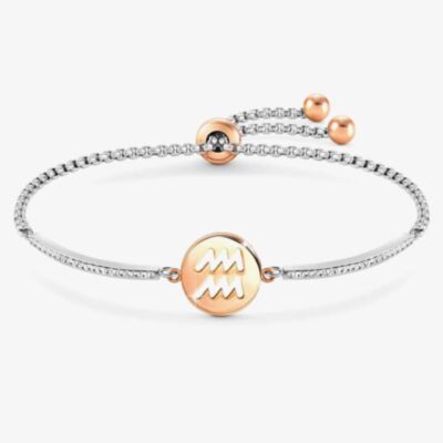 Nomination Milleluci Two Colour Zodiac Aquarius Half Bangle Toggle Bracelet 028014/011