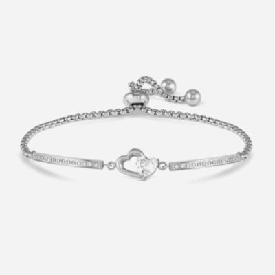 Nomination Milleluci Silver Double Heart Toggle Bracelet 028019/022