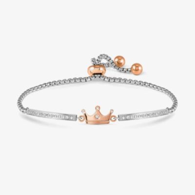 Nomination Milleluci Silver & Rose Gold Crown Toggle Bracelet 028017/039