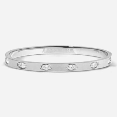 Nomination Pretty Bangles Silver Tone Cubic Zirconia Hinged Bangle 029526/001
