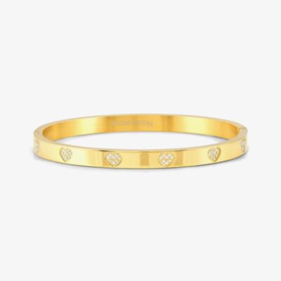 Nomination Pretty Bangles Gold Plated Cubic Zirconia Heart Medium Bangle 029512/006