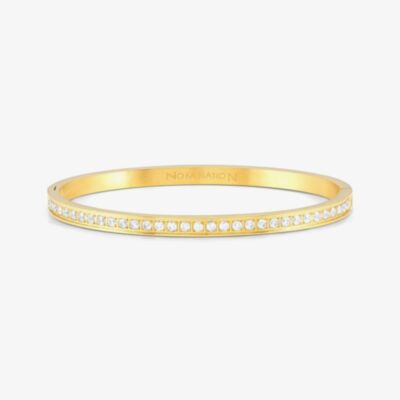 Nomination Pretty Bangles Gold pLated Cubic Zirconia Channel Medium Bangle 029513/020