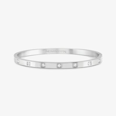 Nomination Pretty Bangles Stainless Steel Square Set Cubic Zirconia Medium Bangle 029514/001