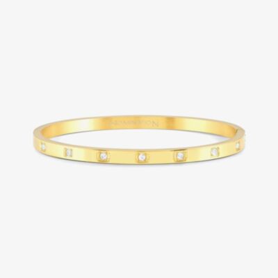 Nomination Pretty Bangles Gold Plated Square Set Cubic Zirconia Medium Bangle 029514/012