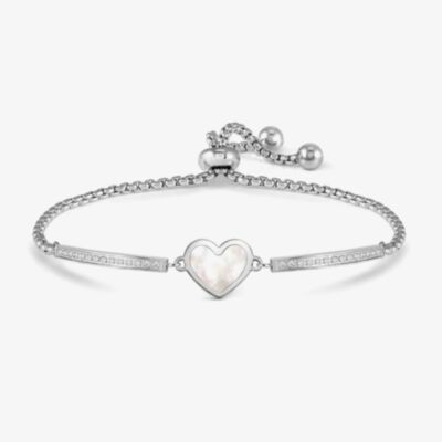 Nomination Milleluci Stainless Steel Mother of Pearl Heart Box Chain Bracelet 028031/068