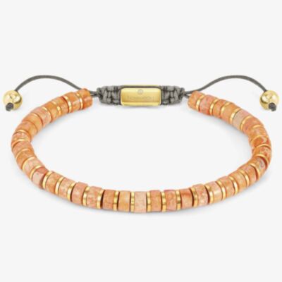 Nomination InstinctStyle Gold Finish Stainless Steel Orange Jasper Bracelet 027927/086