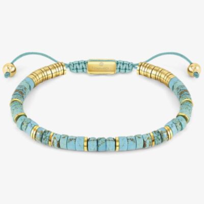 Nomination InstinctStyle Gold Finish Stainless Steel Turquoise Bracelet 027925/033