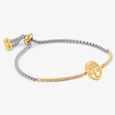 Nomination Milleluci Gold Finish Cubic Zirconia Tree of Life Bracelet 028006/017