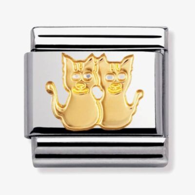 Nomination CLASSIC Gold Animals of Earth Two Cats Charm 030112/13