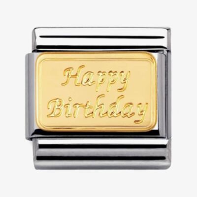 Nomination CLASSIC Gold Engraved Signs Happy Birthday Charm 030121/09