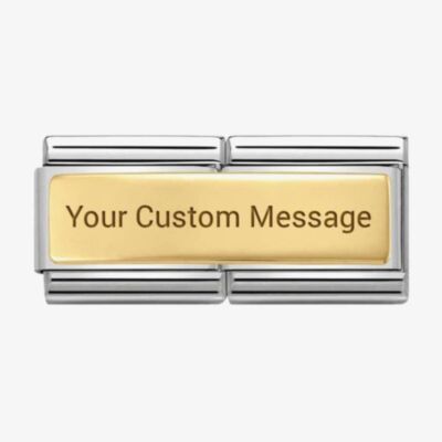Nomination CLASSIC Gold Engravable Smooth Plate Double Charm 030710/01