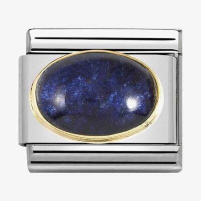 Nomination CLASSIC Gold Cosmo Oval Blue Leaf Rock Crystal Charm 030516/04