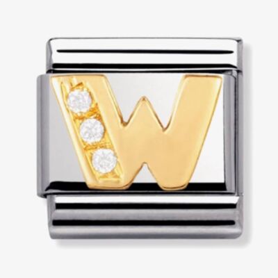 Nomination CLASSIC Gold Letters Cubic Zirconia W Charm 030301/23