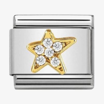 Nomination CLASSIC Gold Asymmetric Star with Cubic Zirconia Charm 030322/34 