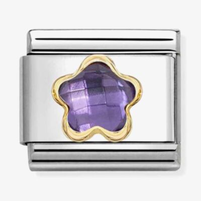Nomination Classic Purple Cubic Zirconia Flower Charm 030615/001