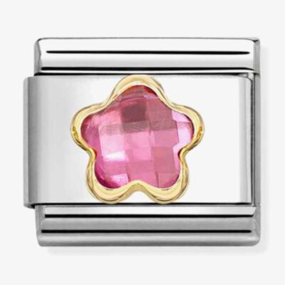 Nomination Classic Dark Pink Cubic Zirconia Flower Charm 030615/043