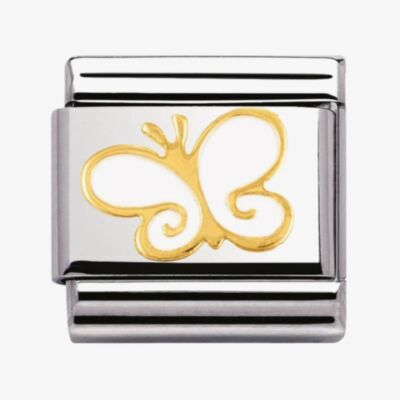 Nomination CLASSIC Gold Nature White Butterfly Charm 030278/03