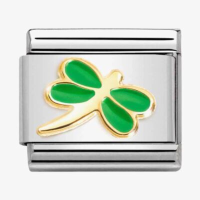 Nomination CLASSIC Composable Gold Green Enamel Dragonfly Charm 030285/56
