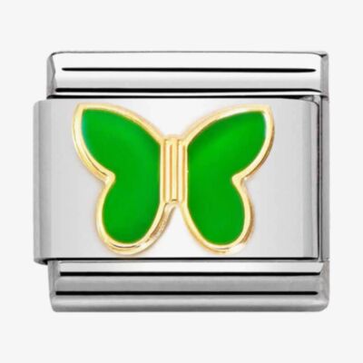 Nomination CLASSIC Composable Gold Green Enamel Butterfly Charm 030285/61